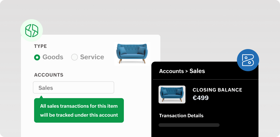 Automatically organize sales transactions to their corresponding accounts
