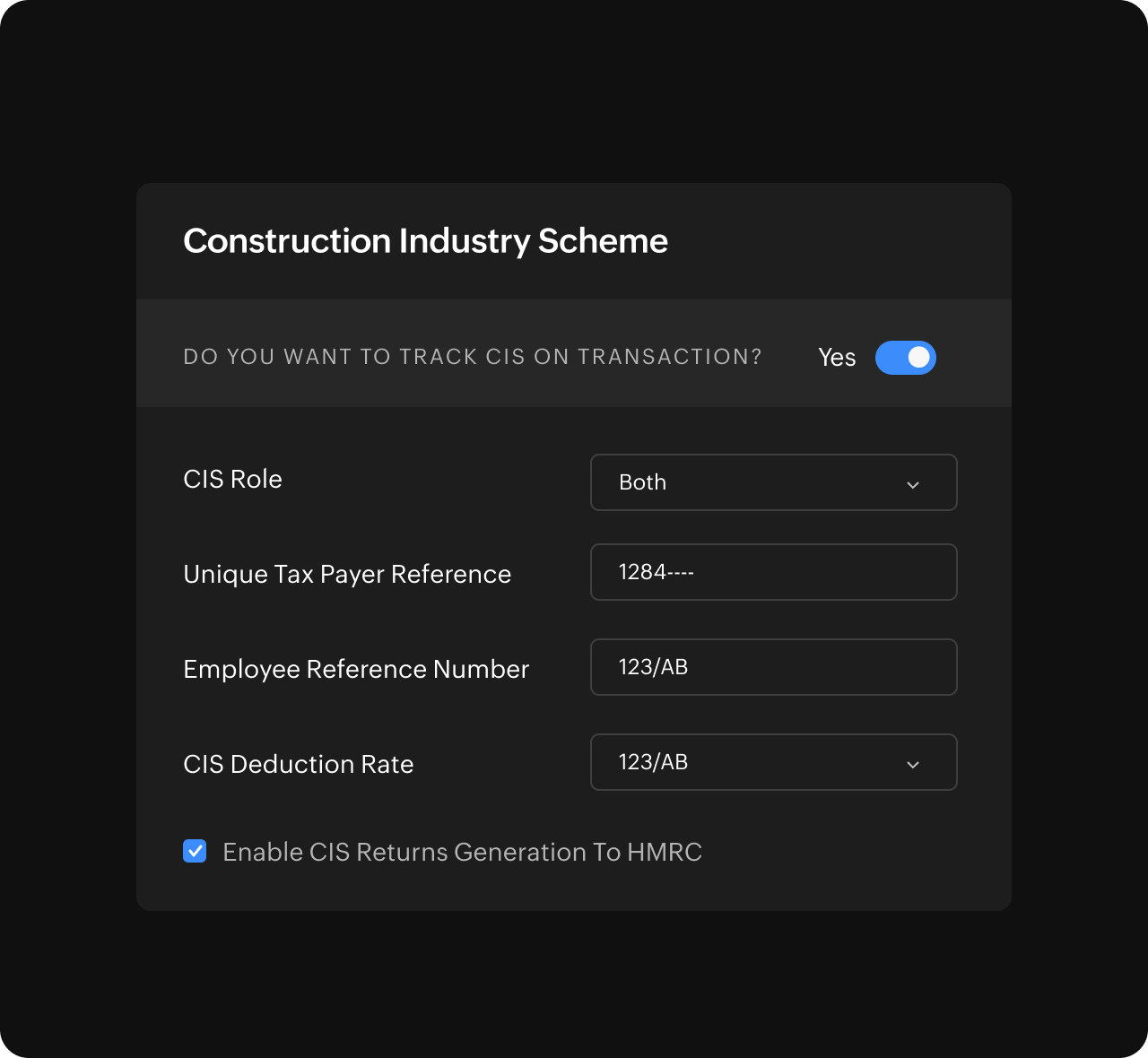 Set up CIS in Zoho Books