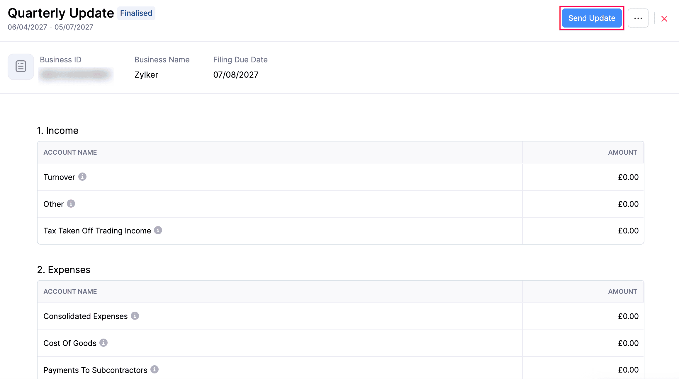Submit Quarterly Updates