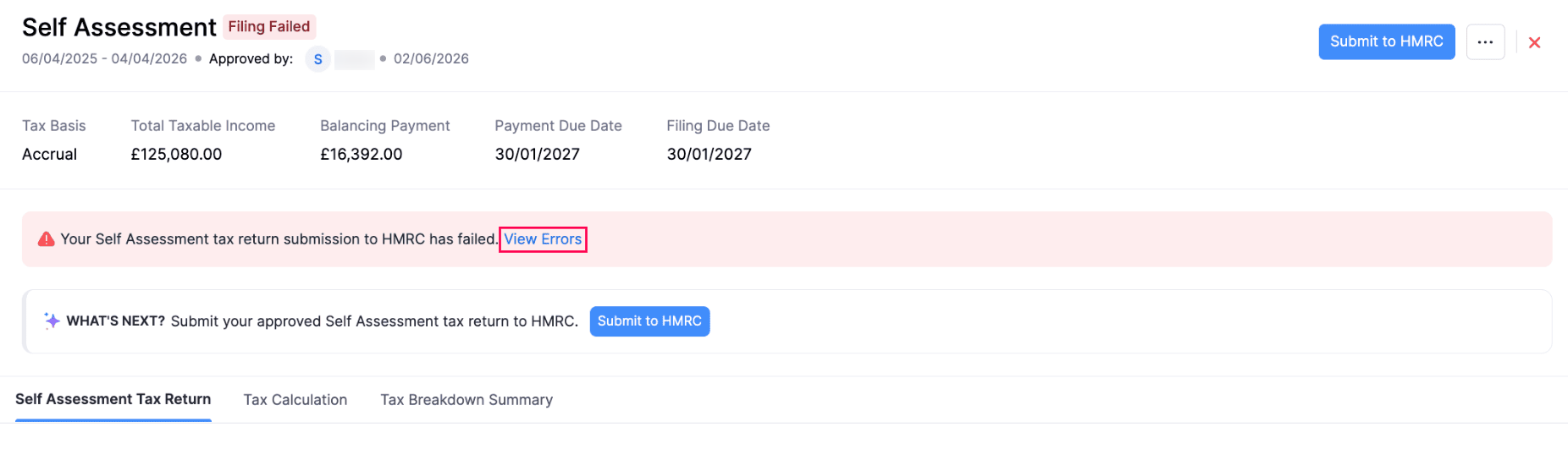 Filing Failed