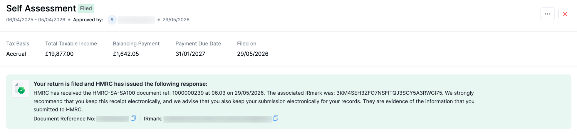 Filing Successful
