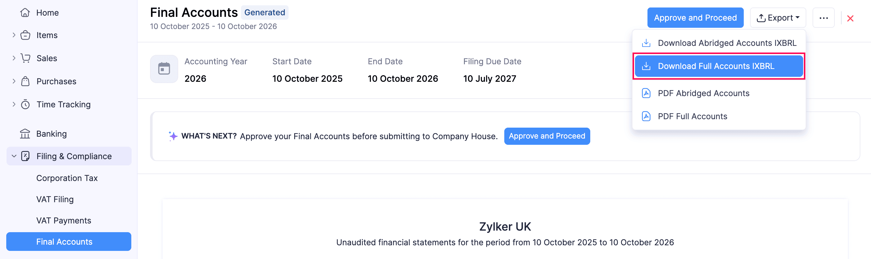 Download Full Accounts iXBRL