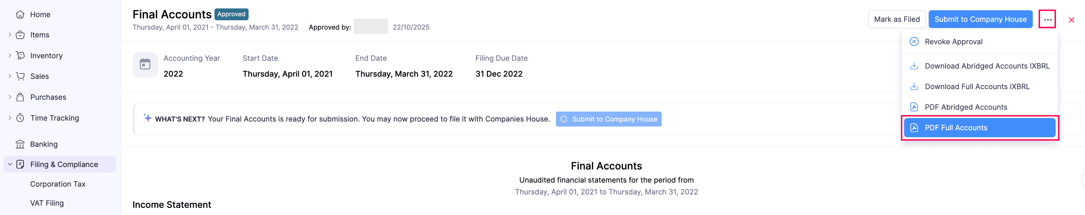 Download Full Accounts as PDF