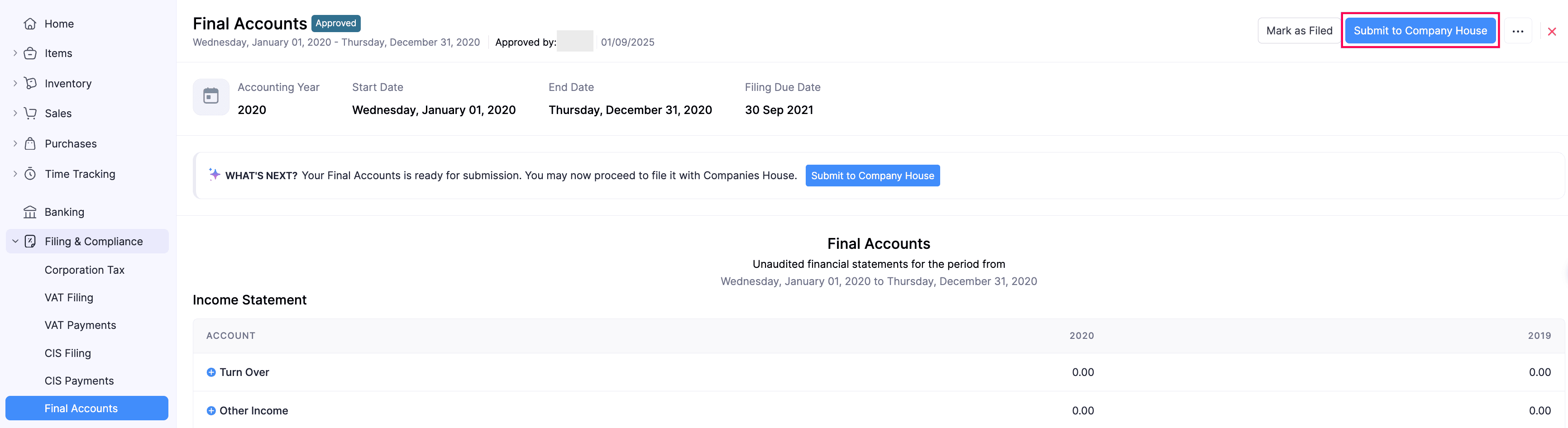Submit to Companies House