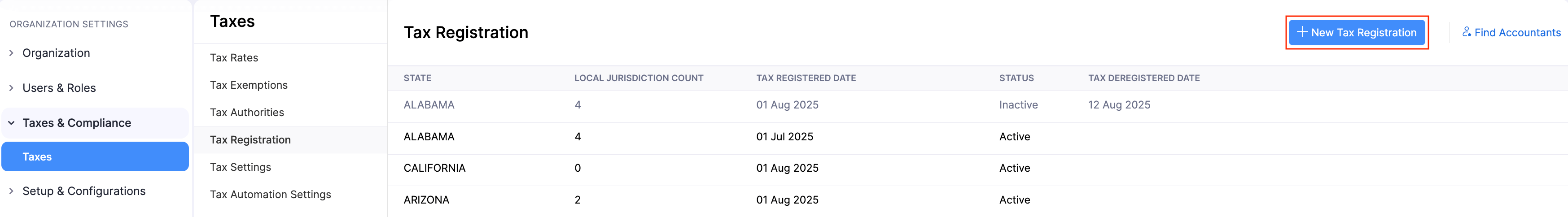 New Tax Registration