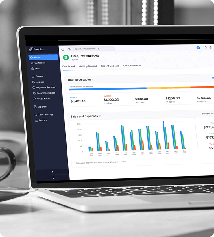 Free invoice software for laptops | Zoho Invoice