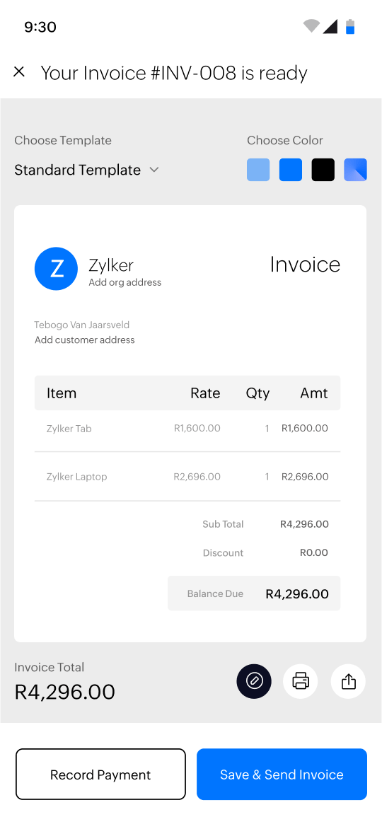 Create invoices for free | Zoho Invoice